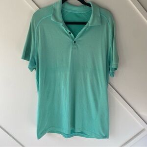 Lululemon Mens Metal Vent Tech Polo Short Sleeve Shirt Green Golf   (approx L)